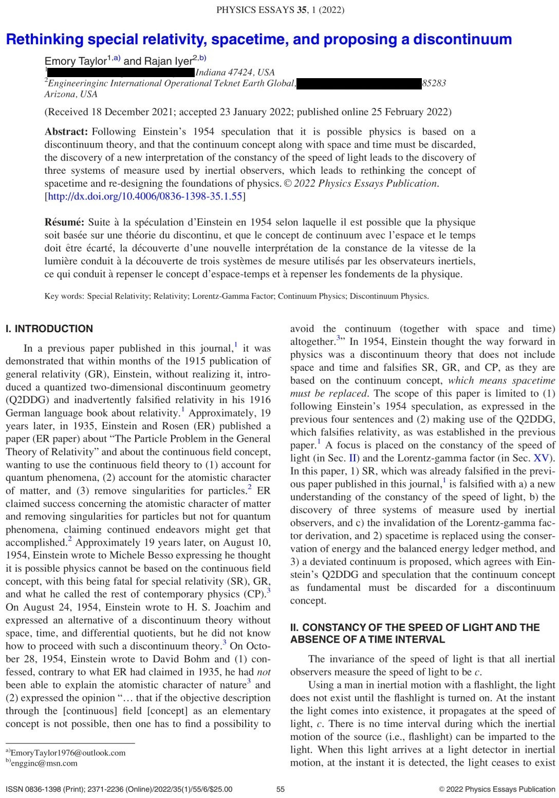 Published Paper 2 – Discontinuum Physics